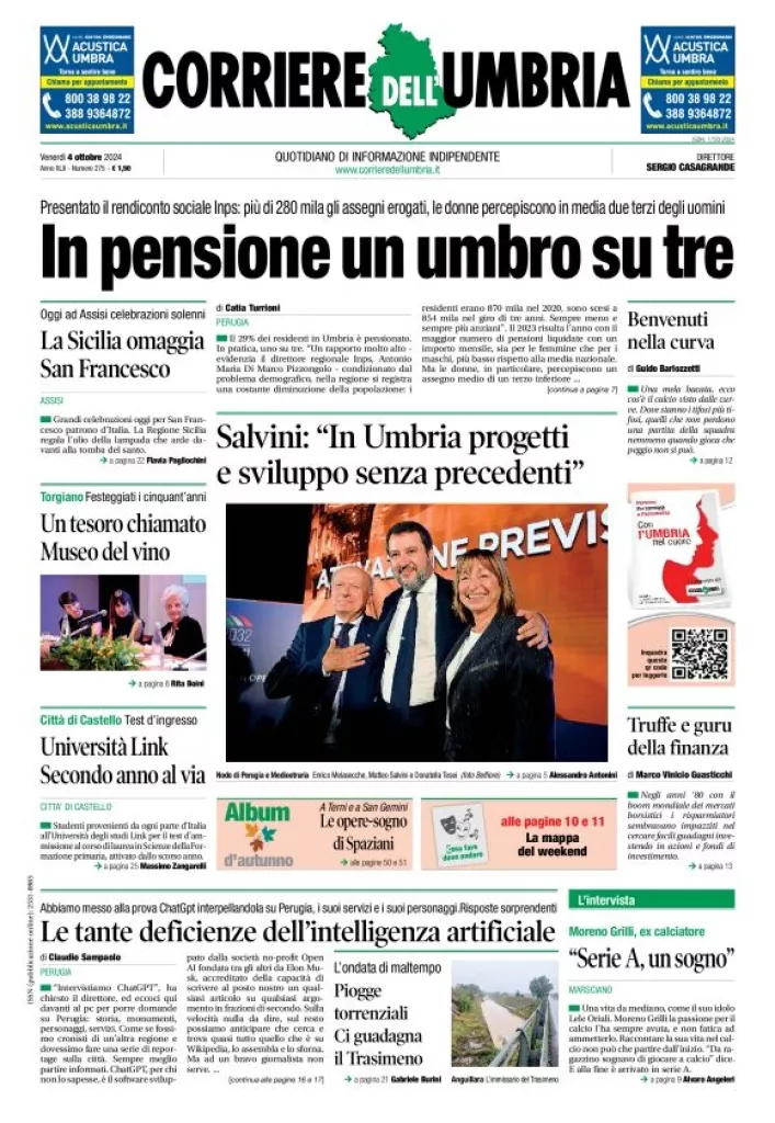 Prima-pagina-corriere umbria-del-2024-10-04